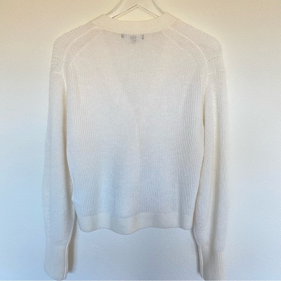 Quince Baby Alpaca-Wool Cropped Cardigan Ivory | S - Picture 4 of 11